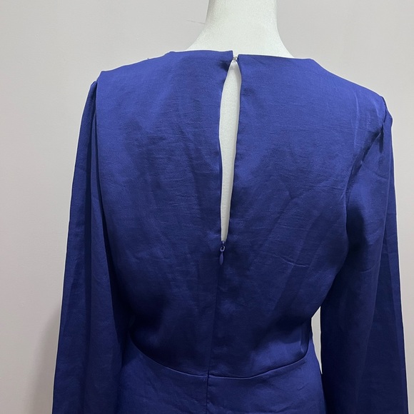 Royal Blue Formal Long Sleeve Skater Dress - Picture 4 of 7